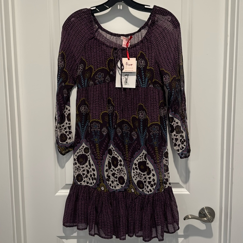 Purple Bohemian dress, Fire Los Angeles, size Small